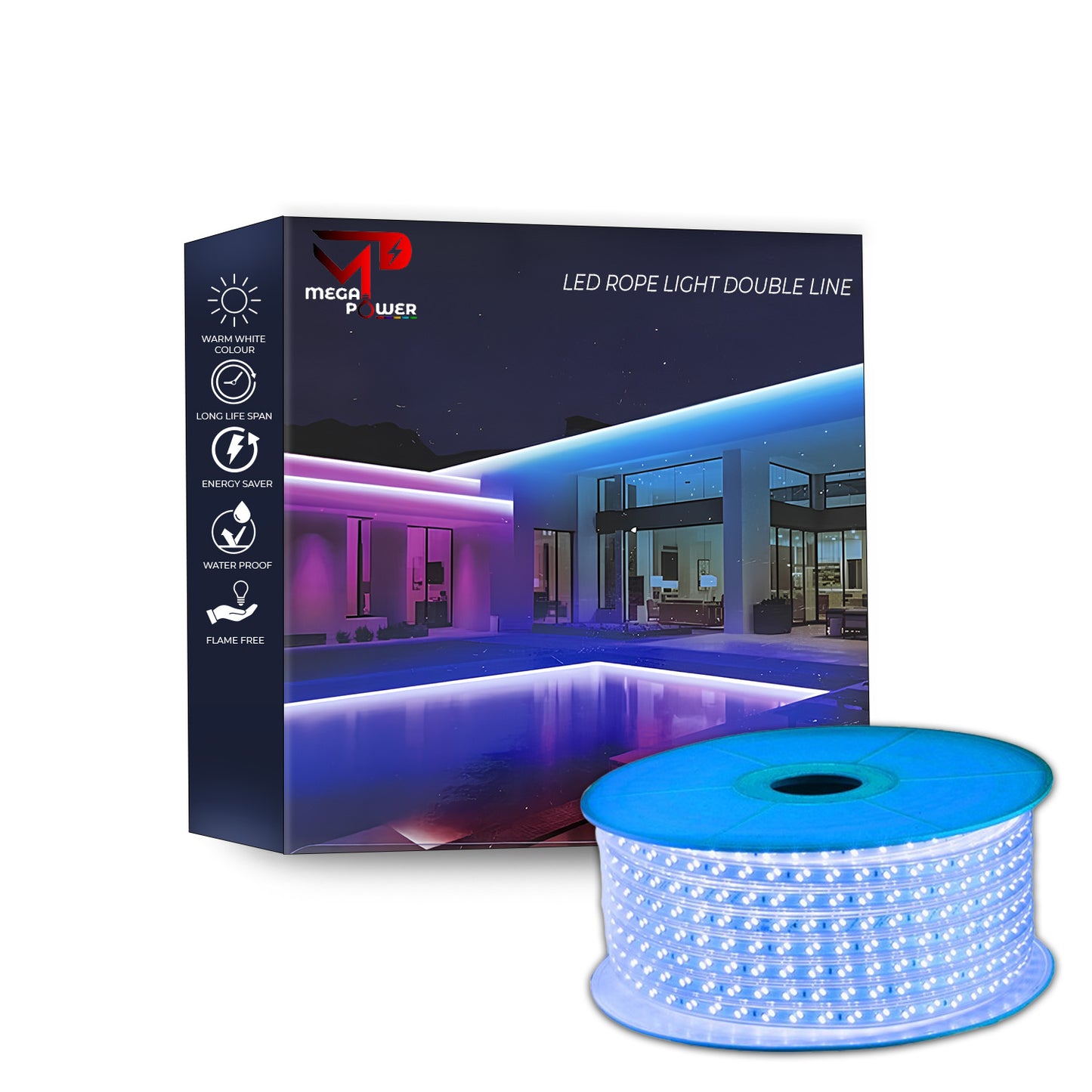 Mega Power 5730 Double Line Wireless Rope Lights – 120 LEDs/m | Flexible & Bright LED Strip
