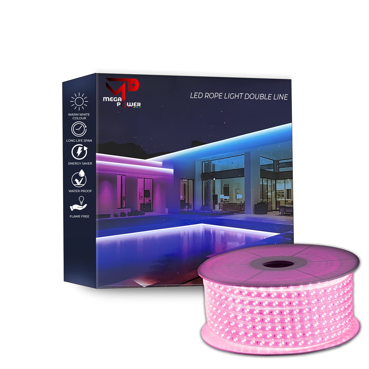 Mega Power 5730 Double Line Wireless Rope Lights – 120 LEDs/m | Flexible & Bright LED Strip