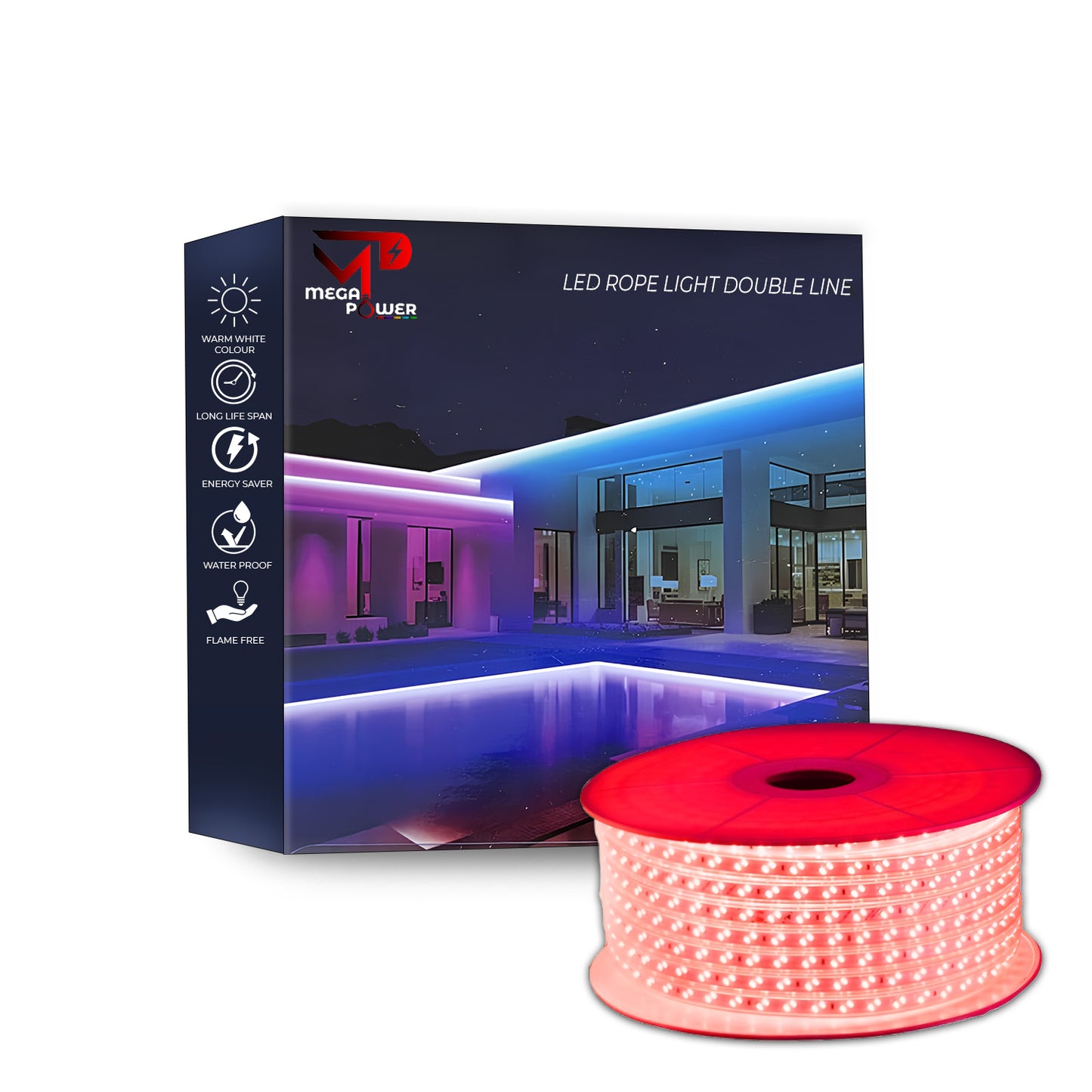 Mega Power 5730 Double Line Wireless Rope Lights – 120 LEDs/m | Flexible & Bright LED Strip