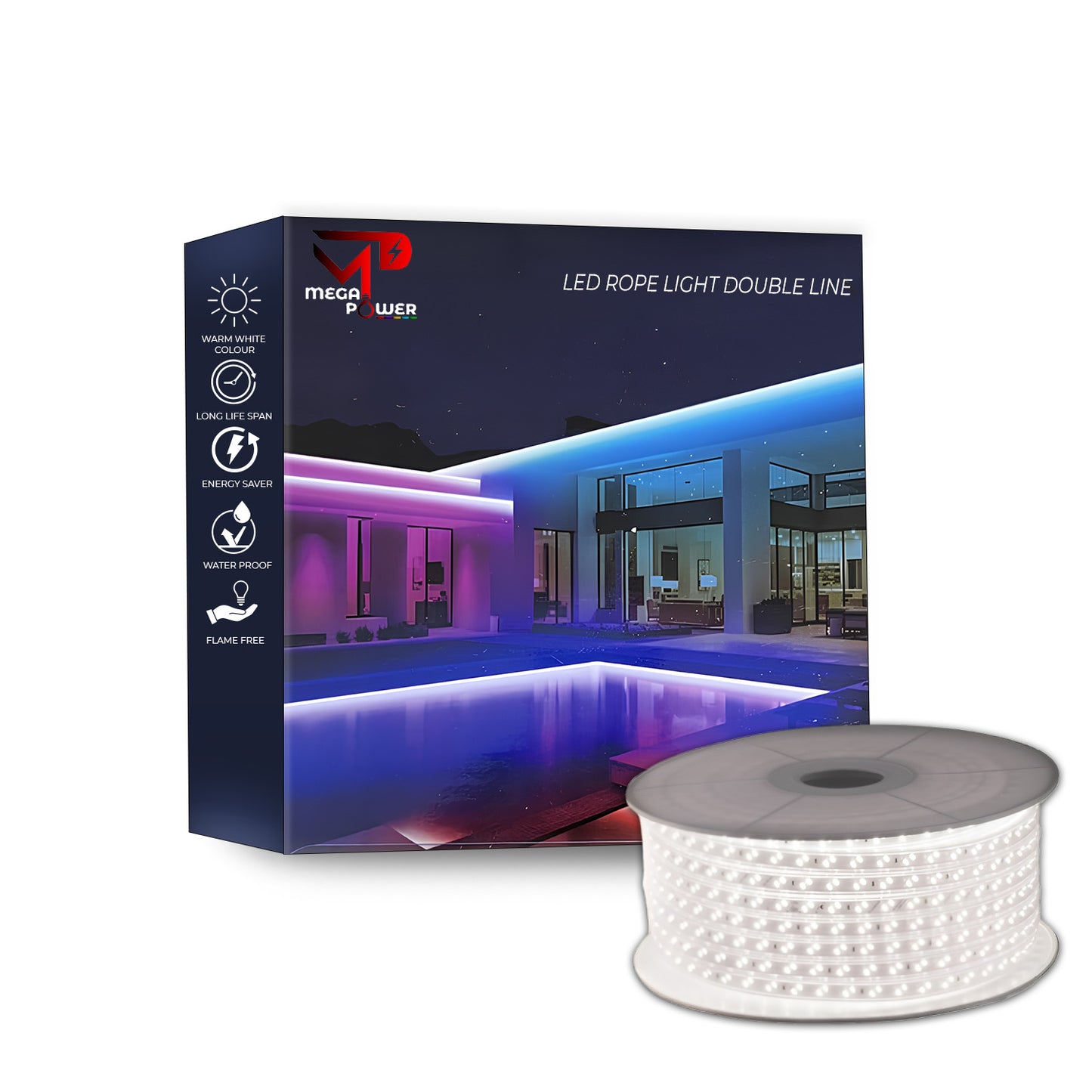 Mega Power 5730 Double Line Wireless Rope Lights – 120 LEDs/m | Flexible & Bright LED Strip