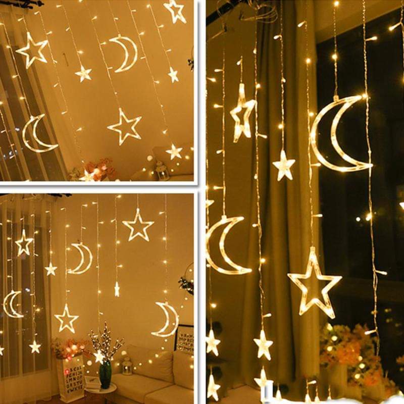 Mega Power Star Moon Curtain string Light