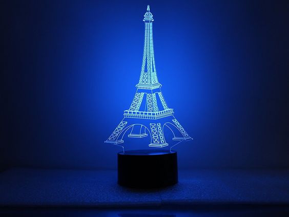 Mega Power Eiffel Tower Light Base RGB 3D Lamps.