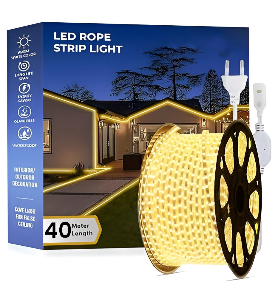 Mega Power LED Warm Rope Light, 220V, 10 meters-70 meters with Lead.