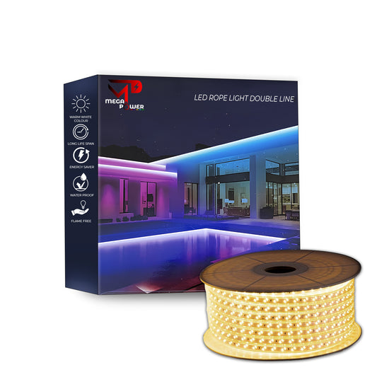 Mega Power 5730 Double Line Wireless Rope Lights – 120 LEDs/m | Flexible & Bright LED Strip