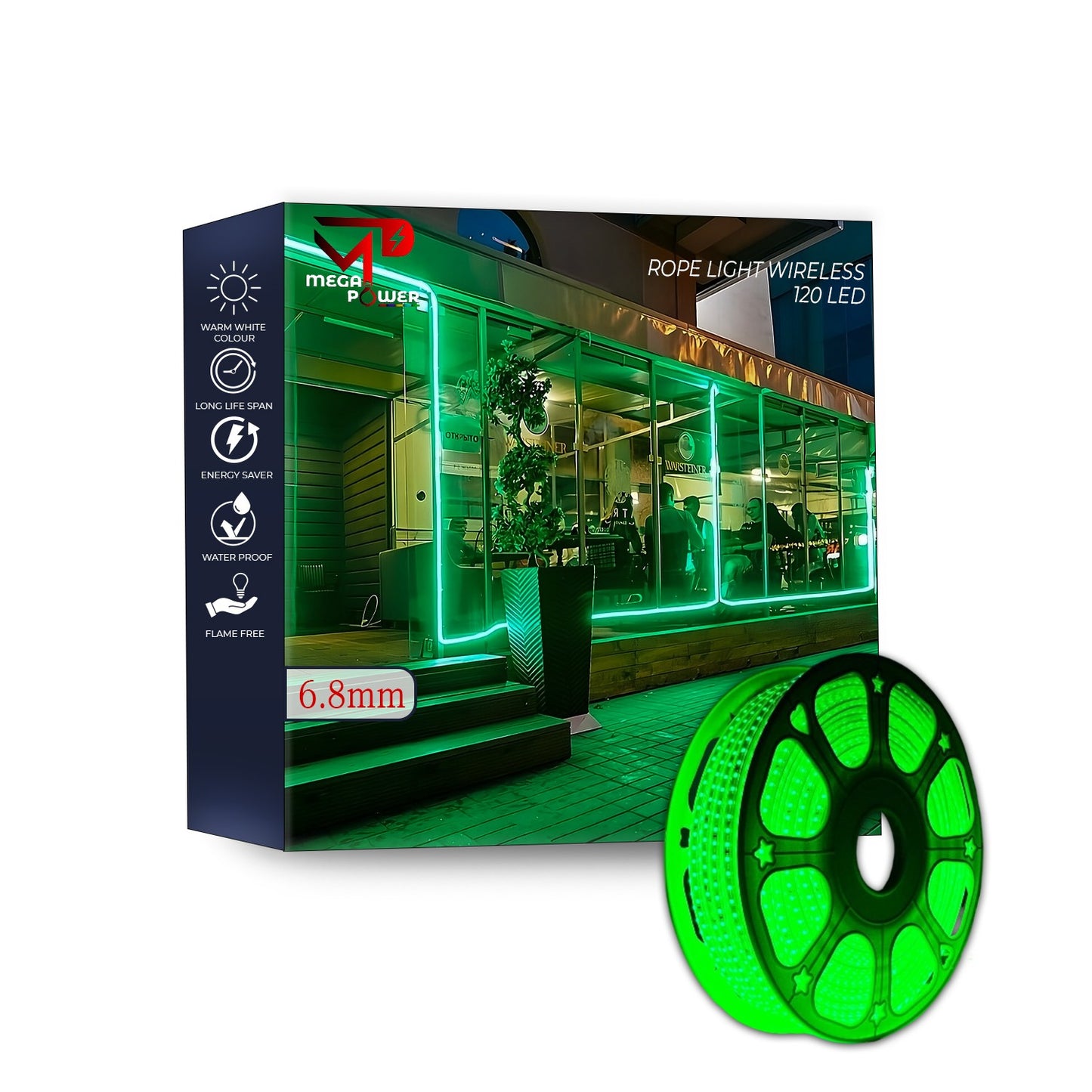 Mega Power Wireless 6.8mm Rope Light – 120 LEDs/m