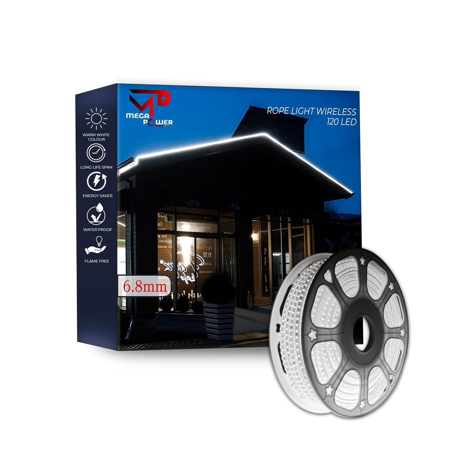 Mega Power Wireless 6.8mm Rope Light – 120 LEDs/m