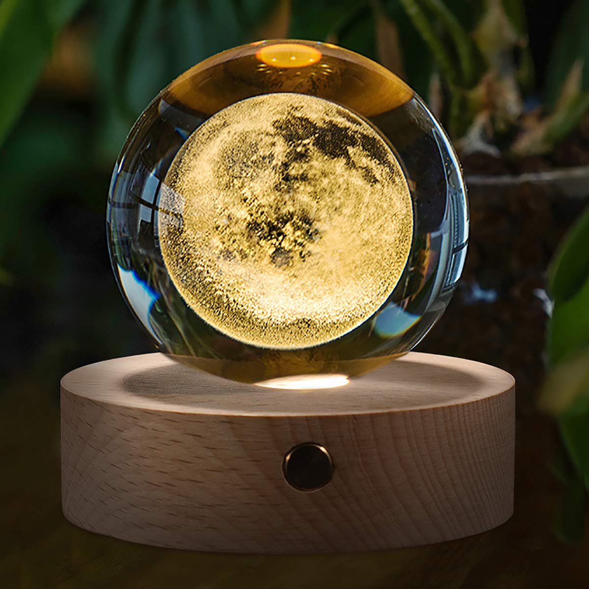 3D Crystal Ball with Solar System Model and LED lamp Base