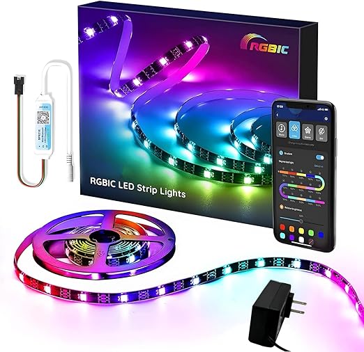 Mega Power Smart RGBIC LED Strip Light, APP and Voice Control Led Strip.