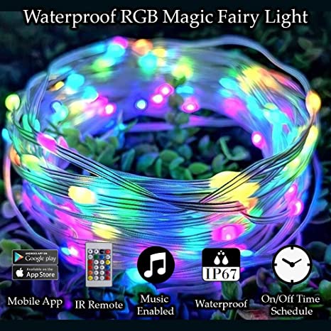 Mega Power Smart RGB Fairy Lights Color Changing with Remote & App Control