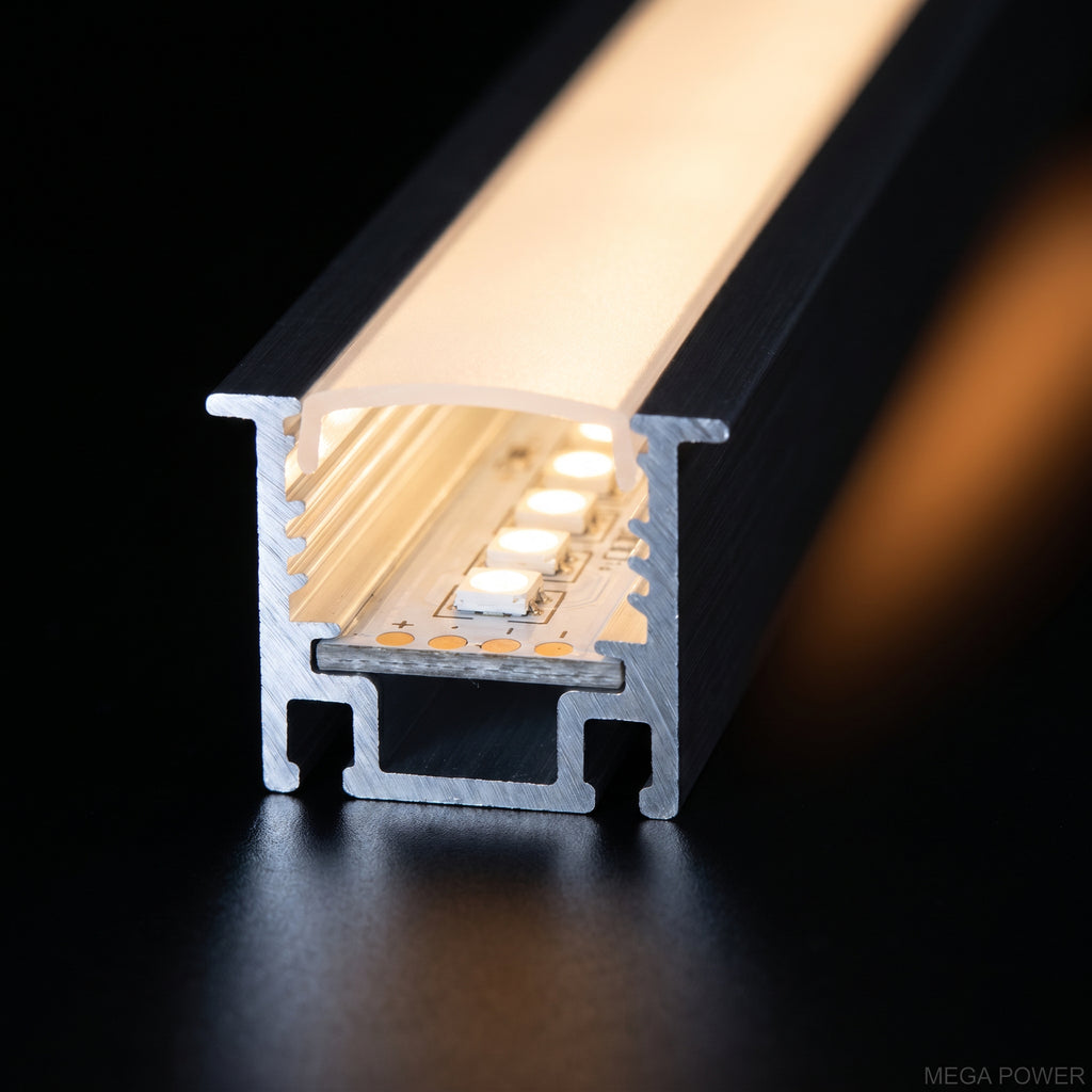 Mega Power Aluminum LED Profile Channel with Diffuser