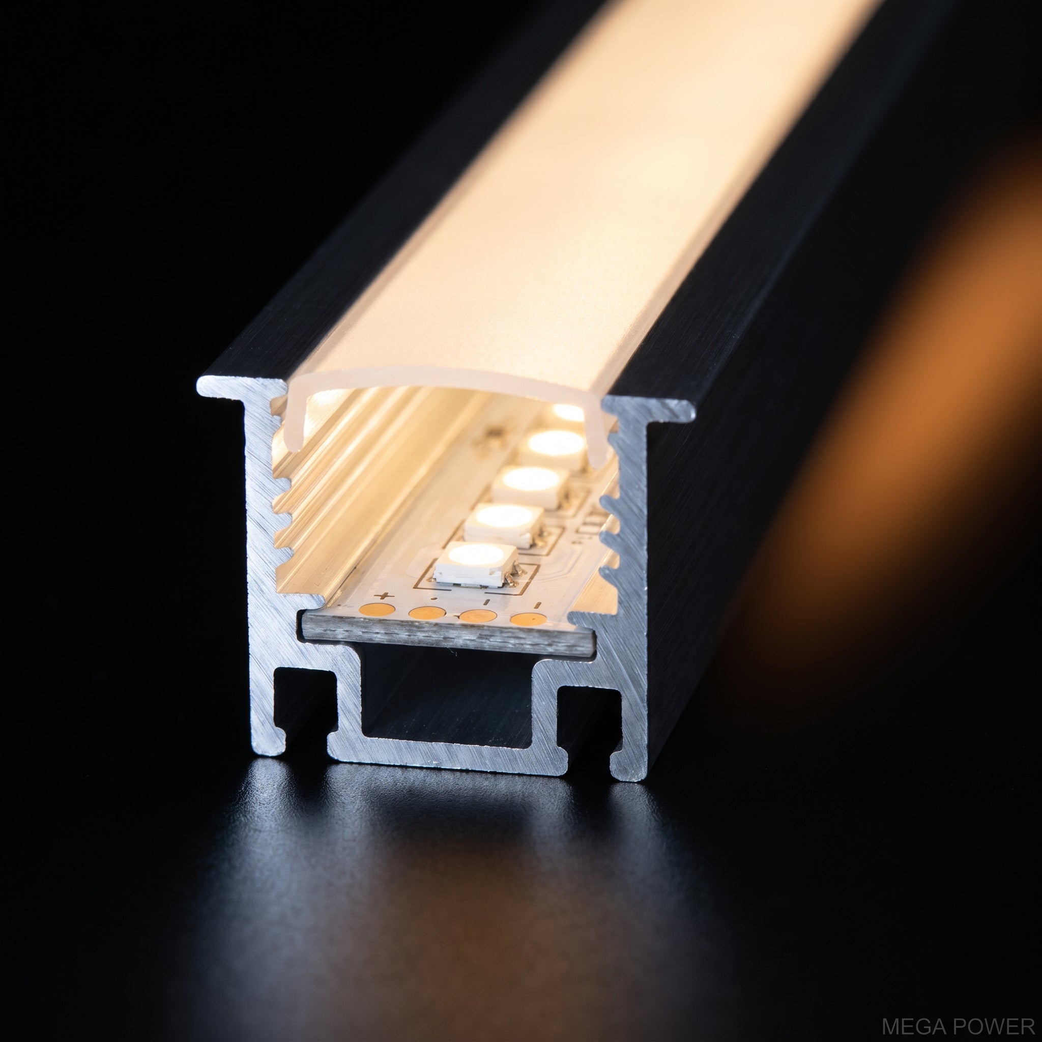 Mega Power Aluminum LED Profile Channel with Diffuser