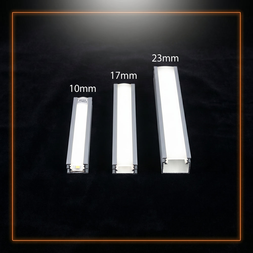 Mega Power Aluminum LED Profile Channel with Diffuser
