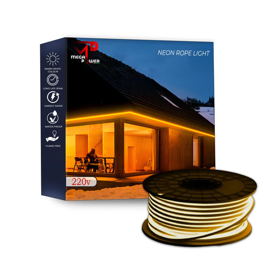 Mega Power Neon Rope Light 220V – Premium LED Flex Strip for Indoor & Outdoor Decorative Lighting