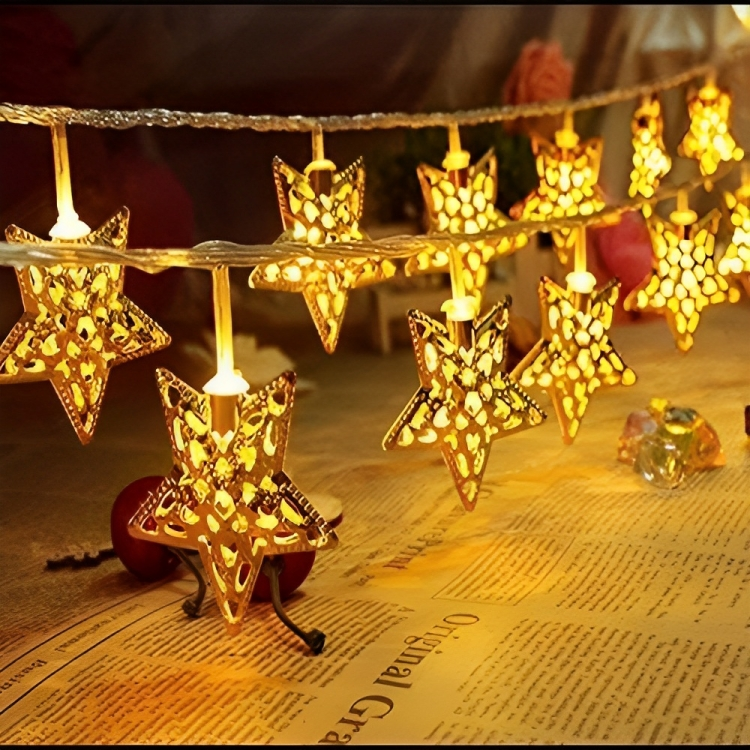 Mega Power Metal Stars Decorative String Lights